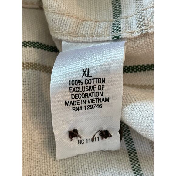 Ridgecut Toughwear tan/green plaid button workshirt elbow patch XL 100% cotton - Picture 5 of 12